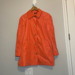 Lauren Ralph Lauren womens long orange button down coat size L EUC